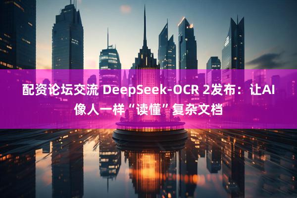 配资论坛交流 DeepSeek-OCR 2发布：让AI像人一样“读懂”复杂文档